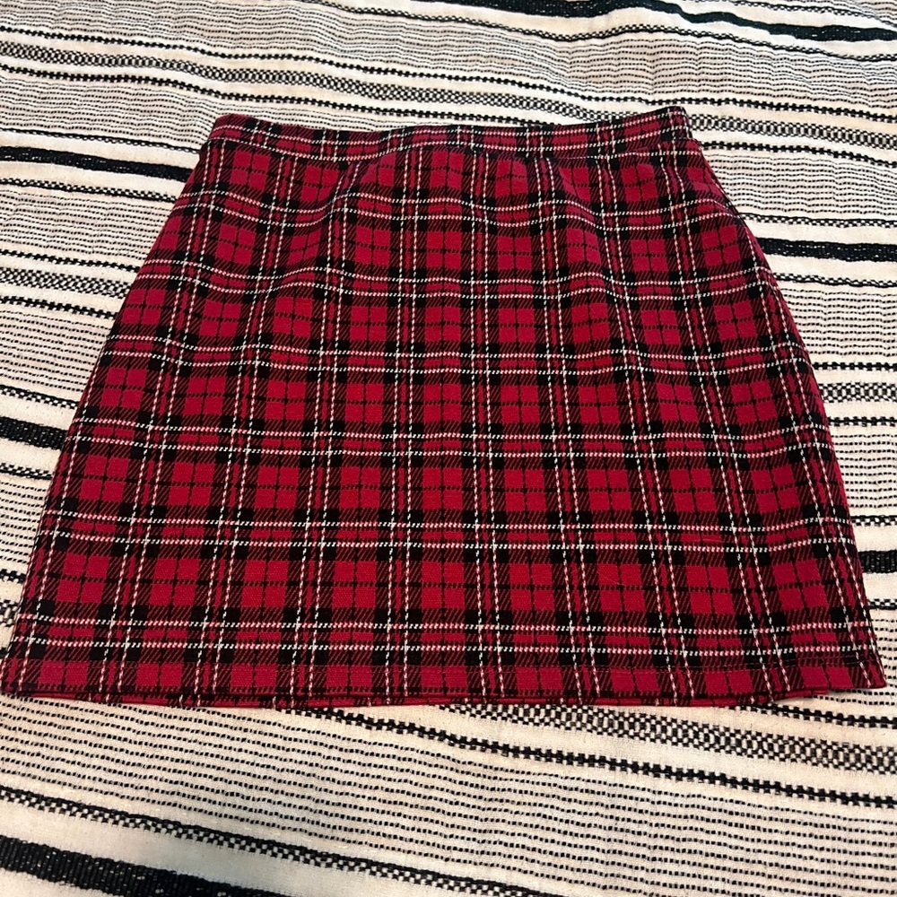 Forever 21 Red Plaid Mini Skirt